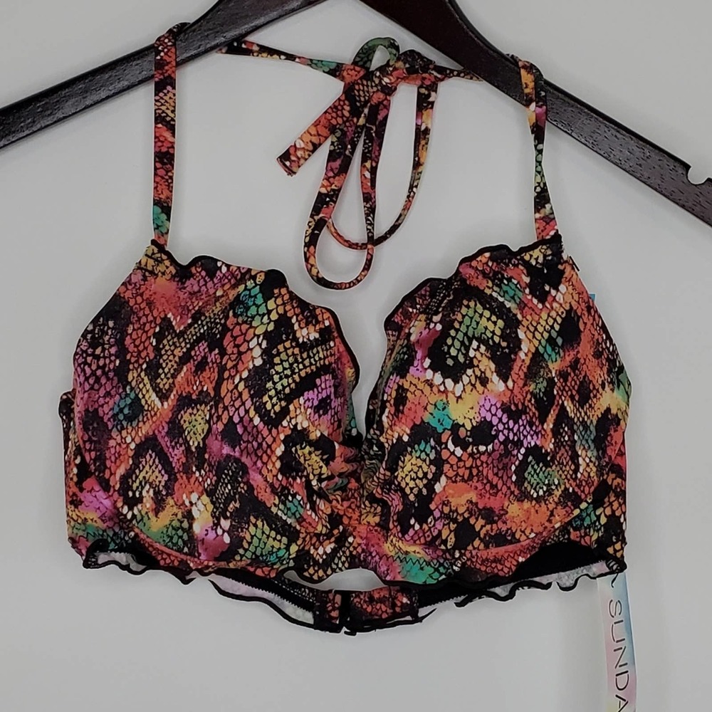 Sundazed Python Printed Nixie Bikini Top